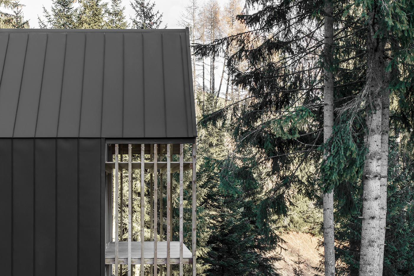 Wald Chalet Hotelbau in Südtirol. Architektur von Andreas Gruber Architekten